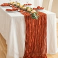 thumbnail image 1 of 1pc Polyester Crinkle Table Runner, Cheesecloth Table Runner, Gauze Tablecloth, Boho Rustic Decorations For Wedding Decor Reception Bridal Shower Holiday Party, 1 of 4