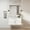 Glossy White, variant on Geneva 80 in. W x 22 in. D Dark Grey Double Bath Vanity, Cultured Marble Top, and 30 in. LED Mirrors