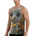 thumbnail image 2 of Uemuo Adorable Llama In Flowers Pattern Men's Muscle Shirts Sleeveless Dry Fit Gym Workout Tank Top Lightweight Sports Tank Top Beach Tank Top, Loose-fit Sleeveless Shirt-XX-Large, 2 of 7
