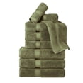 thumbnail image 2 of Superior 800 GSM Egyptian Cotton 9-Piece Heavyweight Towel Set, Forest Green, 2 of 10
