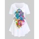 thumbnail image 1 of Camiseta de Talla Extra con Estampado de Salpicadura de Pintura Rosegal  Camisetas tallas grandes, 1 of 5