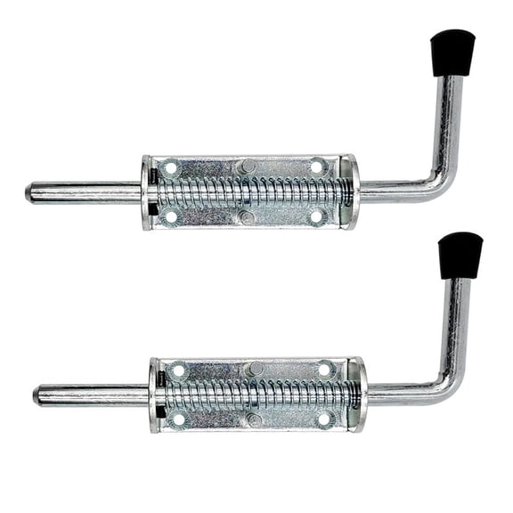 2 Pack 8.8 Inch Spring Loaded Latch Pin, Heavy Duty Spring Loaded Barrel Bolt Latch Pin for Door Fence Trailer Garage (No Screws) silver