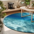 thumbnail image 3 of Small Round Rug 3Ft, Summer Ocean Non-Slip Washable Circle Rugs Carpet, Blue Underwater Natural Landscape Waves Indoor Outdoor Rug Floor Mats Throw Runner for Bedroom Living Room Bathroom, 3 of 8