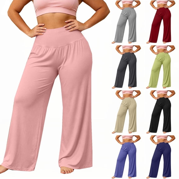 Diufon Womens Pajama Pants Plus Size Elastic Waist Soft Casual Pants Lightweight Homewear Bottoms Sleep Pants