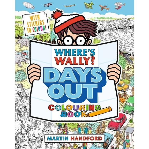 Where's Wally? Days Out by Martin Handford : Colouring Book 2023 Paperback NEW