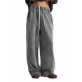 thumbnail image 2 of VeFlora Men's Solid Cotton Baggy Sweatpants, Stright-Leg Elastic Waist Drawstring Sweat Pants for Men, Mens Streetwear Pant with Pockets(GY1/S), 2 of 5