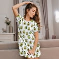 thumbnail image 3 of Sikiie Avocado Friends Print Women's Short-sleeved Nightdress, Round Neck Pullover Nightdress Pajamas Summer Home Wear, 3 of 6