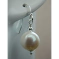 thumbnail image 3 of K-KED Large Ivory White Banded Baroque Freshwater Pearls, 925 Silver Earrings 11-12mm, 3 of 8