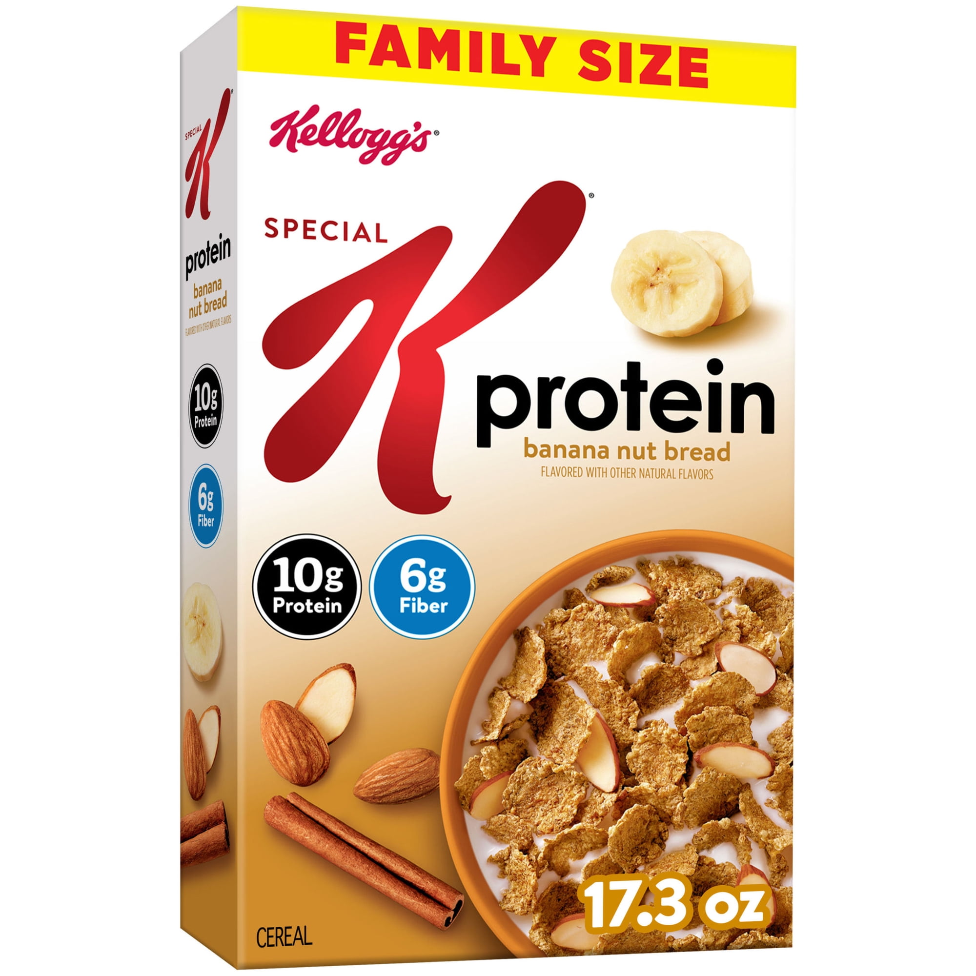Kellogg's Special K Protein Banana Nut Bread Breakfast Cereal, 10g Protein and 6g Fiber, Family Size, 17.3 oz