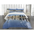 thumbnail image 3 of Ambesonne New York Quilted Bedspread Set 3 Pcs, Manhattan Buildings, King Size, Multicolor, 3 of 5