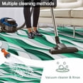 thumbnail image 5 of Green White Moire Outdoor Rug for Patio/Deck/Porch, Non-Slip Large Area Rug 4 x 6 Ft, Modern Abstract Art Indoor Outdoor Rugs Washable Area Rugs, Reversible Camping Rug Carpet Runner, 5 of 8