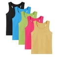 thumbnail image 2 of WAVSUF Girls Tank Tops 5 Pack Cotton Soft Sleeveless Breathable Fashion Kids 2026 Summer Casual Undershirts Multicolor Size 4T, 2 of 8