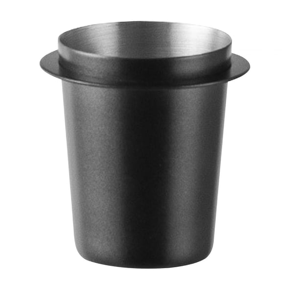 Dosing Cup, Coffee Machine Powder Cup, Kitchen Accessories Professional Coffee Barista Powder Picker Cup, for Bar Coffee Restaurant Shop , 53MM Black Argent