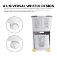 thumbnail image 5 of Electronicstar Rolling Laundry Hamper, 3-Section Cart with Wheels & Handles, Off-White, 5 of 9