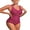Red, variant on Sociala Ruched V Neck One Piece Swimwear Tummy Control Bath Suit Adjustable Straps Swimsuit