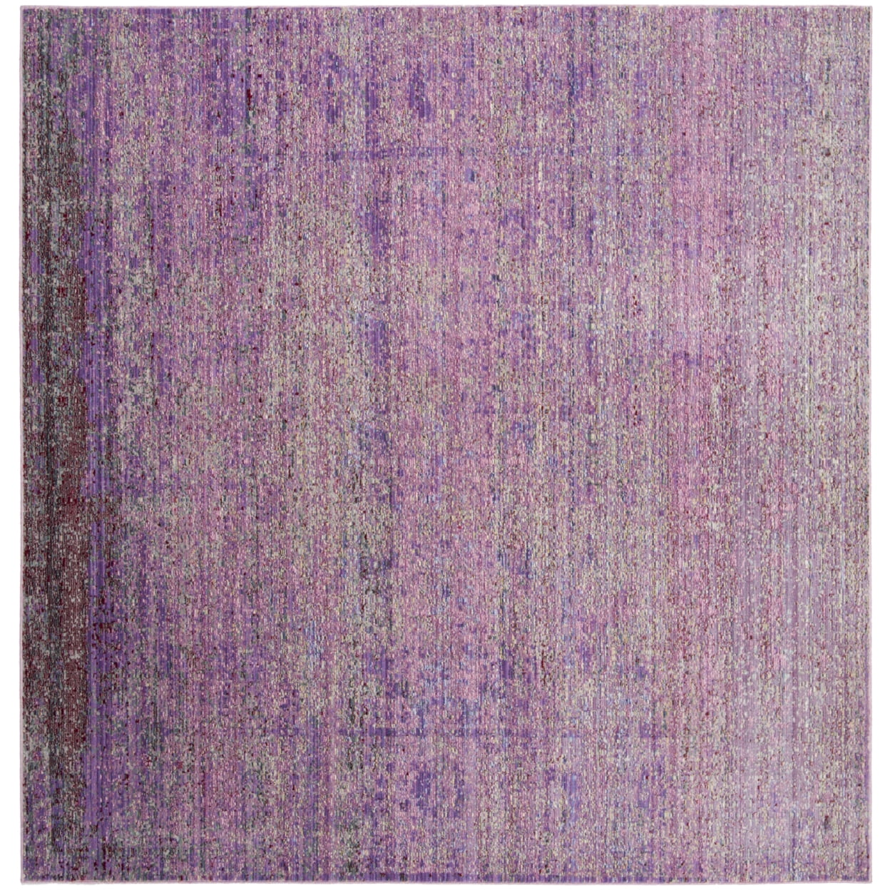 SAFAVIEH Valencia Gracelyn Abstract Polyester Area Rug, Lavender/Multi, 6'7" x 6'7" Round