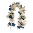 thumbnail image 2 of Fall Decor White Blue Garland 5.74FT Long Thanksgiving Garland Maple Leaves Wreath Hanging Vines Decor for Front Door Kitchen Fireplace Home Indoor Outdoor, 2 of 7