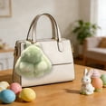 thumbnail image 4 of Surpdew Soft Fluffy Rabbit Keychain Cute Pbunny Key Rings Pbunny Key Rings Faux Fur Keyring Pompom Keychain Decoration Green, 4 of 6