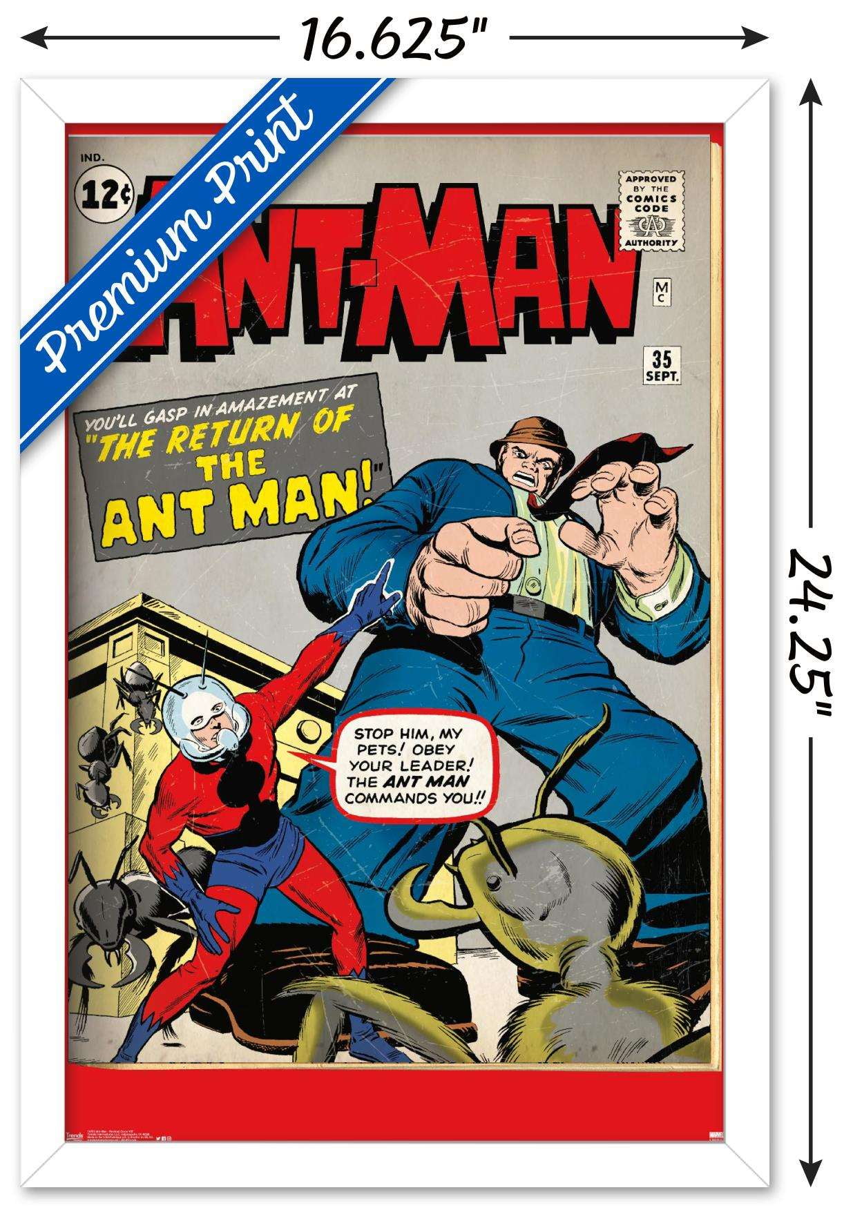 Marvel Comics - Ant-Man - ReVised Cover 27 Wall Poster, 14.725" x 22.375", Framed