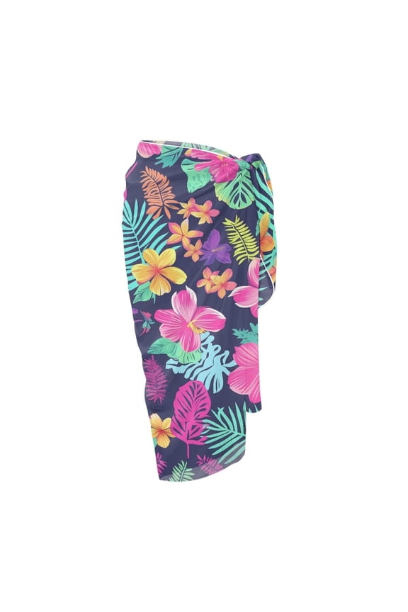 Women Tropical Flower Leaf Sarong Wraps Coverups Sarong Wrap Skirt Summer Beach Coverups Dress