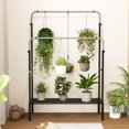 thumbnail image 2 of Gymax Double Rod Clothes Garment Rack Clothes Organizer w/ Adjustable Heights, 2 of 10