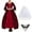 Red, variant on Women's Victorian Dress 18th Century Medieval Ball Gown Pannier Dress Southern Costume with Necklace