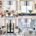 thumbnail image 5 of Blue Vertical Striped Farmhouse Short Window Curtain Valances, White Minimalist Modern Rod Pocket Kitchen Valances for Living Room Bedroom Bathroom Cafe 42" x 12", 5 of 8