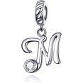 thumbnail image 1 of Cuentas con letras del alfabeto en plata de ley 925 para pulseras y collares con dijes europeos, 1 of 5
