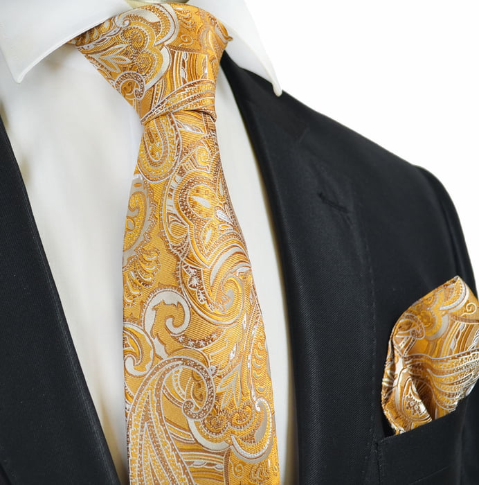 Extra Long Paul Malone Men's Tie and Pocket Square Set 