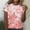 Pink, variant on KeFaWanJu Women Plus Size Tops Under $10.00 Graphic Flower Shirts Loose Crew Neck Womens Tshirt Comfortable Tops