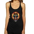 thumbnail image 1 of Flaming Laughing Fierce Clown | Womens Cars and Trucks Premium Tri-Blend Racerback Tank Top, Vintage Black, Large, 1 of 3