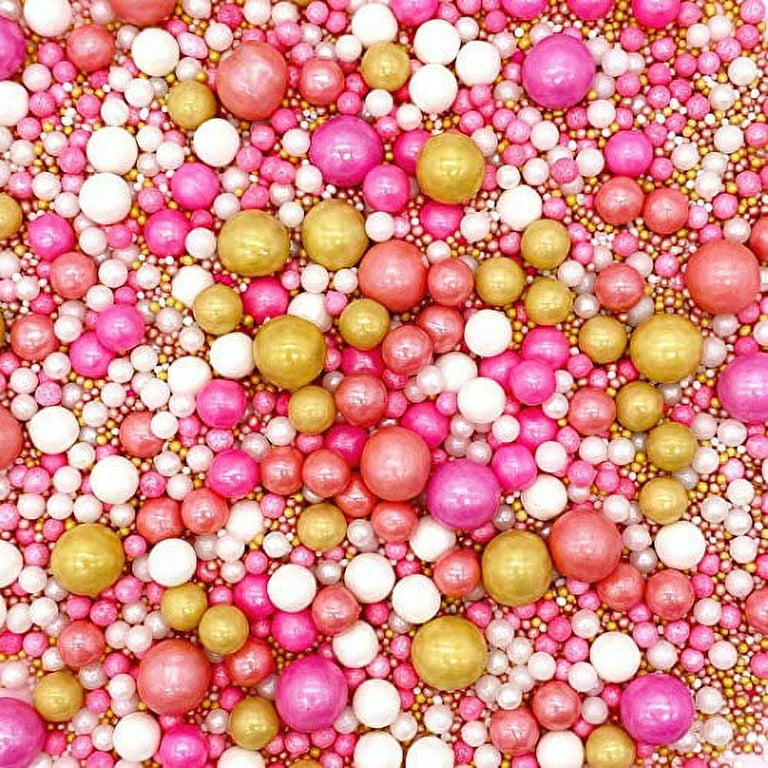 White Pearls Sprinkle Mix by Simply Sucré | Pearl Sprinkles Sprinkles |  Wedding Sprinkles | Edible Sprinkles | 4 oz. 8oz. 16 oz. 24 oz. | Bulk