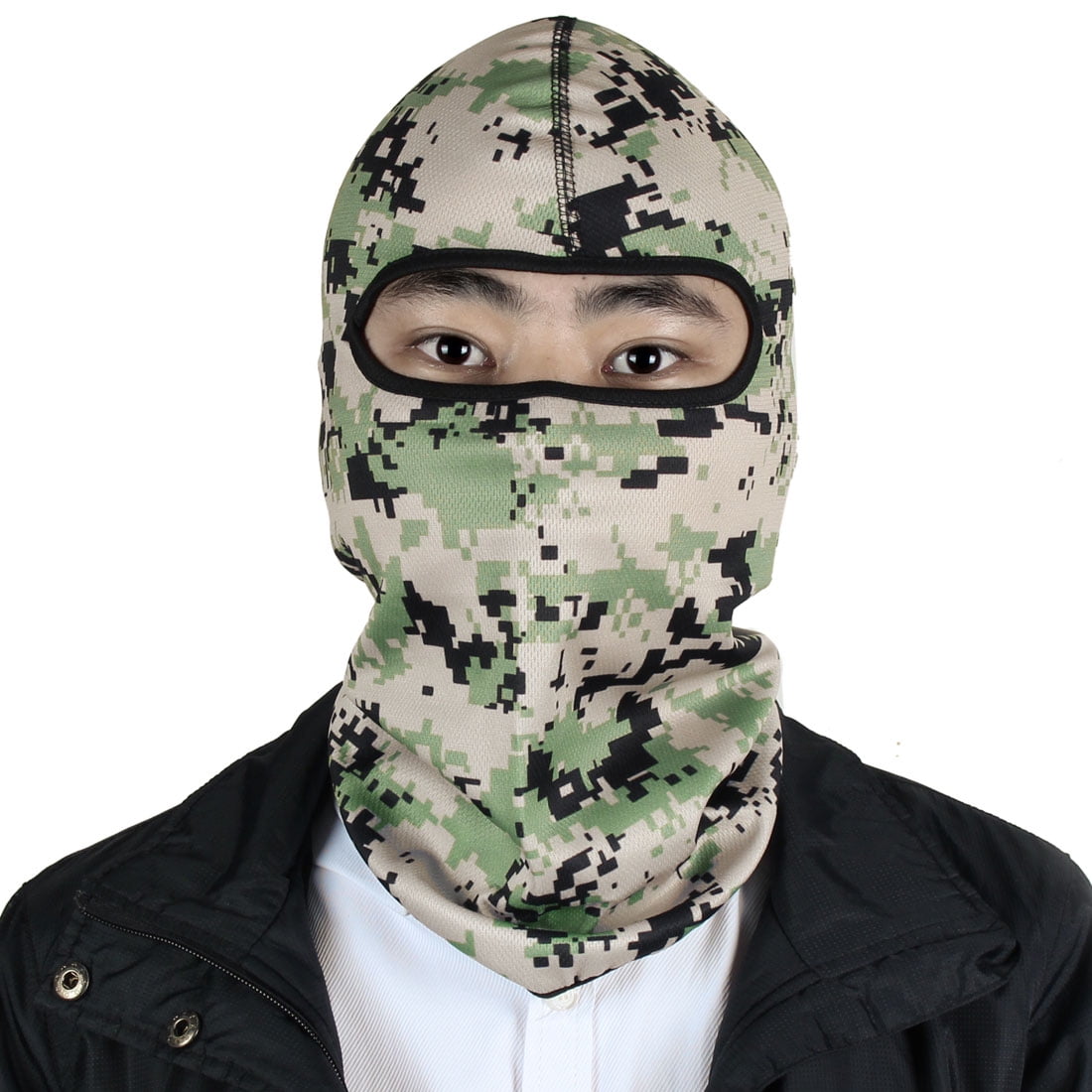 Outdoor Lycra Camouflage Style Balaclava Full Face Mask Cap Hood Neck Protection by Unique-Bargains
