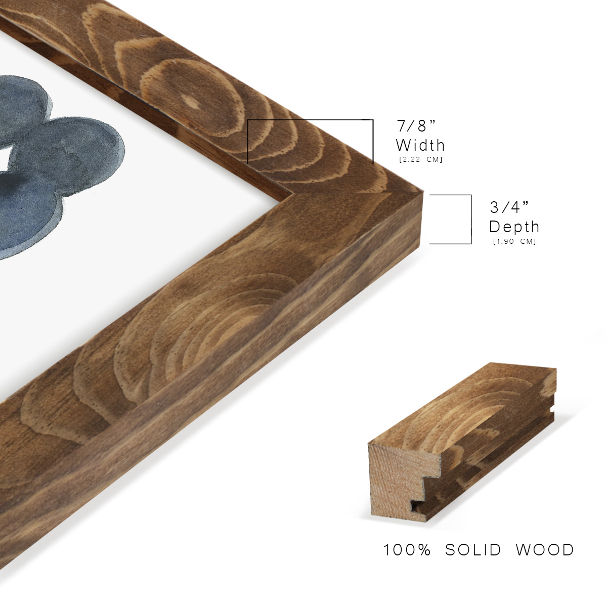 Blue Grey Density I -Framed Print w/glass-Walnut