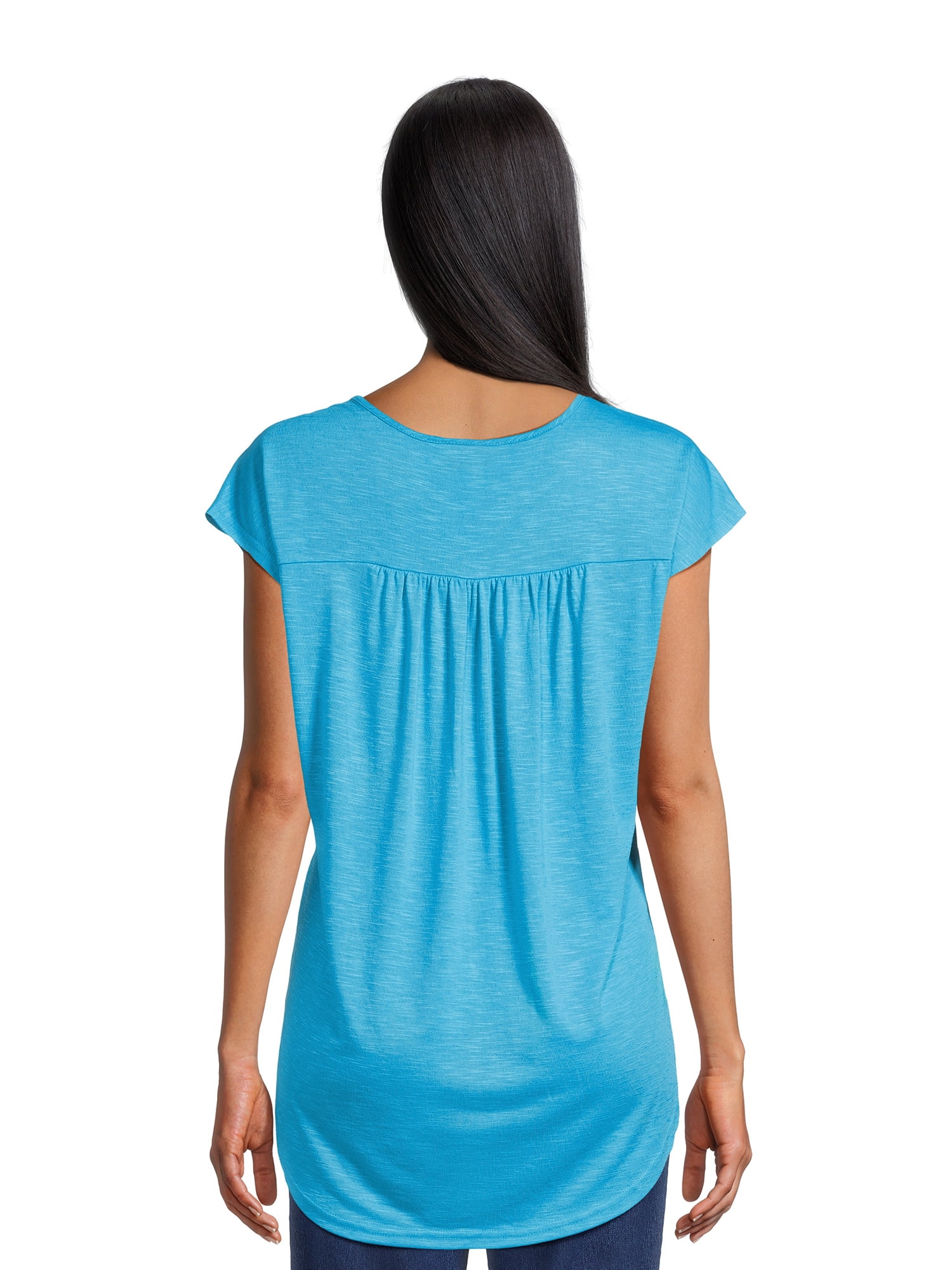 Real Size Women's Crochet Bib Tunic Top, Women's and Women's Plus XS-4X