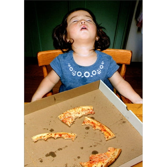 Avanti Press Sleeping Pizza Girl Funny / Humorous Just For Fun Greeting Card