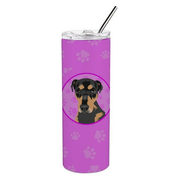 Carolines Treasures WDK1405TBL20 Rottweiler Black and Tan Design2 Stainless Steel 20 oz Skinny Tumbler Pink 20 oz