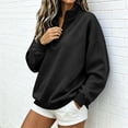 thumbnail image 6 of Horkkom Quarter Zip Pullover Women Casual Loose Soft Tops Oversized Fall Winter Sweatshirt XL, 6 of 6