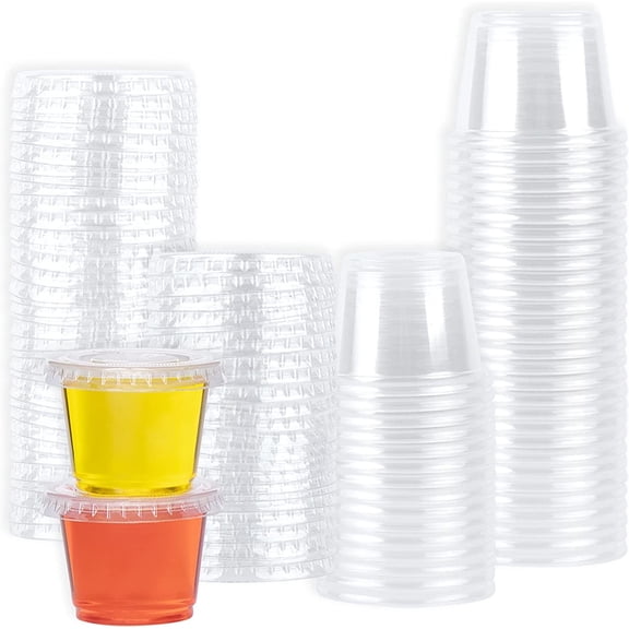 Galashield Small Plastic Containers with Lids, 1 oz, 50 Sets