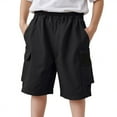 thumbnail image 2 of Gubotare Baby Boy Shorts Boys Shorts Kids High Waisted Cargo Shorts Summer Casual Shorts with Pockets 9 12 18 24 Months 3T 4T 5T (Black,Size 9-12 Months), 2 of 5