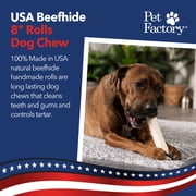 Pet Factory 100% Beefhide Rolls Natural Flavor - 8, 10 Count
