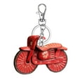 thumbnail image 2 of Qiopertar Cowhide Motorcycle Keychain, Personalized Leather Keychain for Men, Mini Bike Keyring Accessory, Cute Gift for Motorcycle Enthusiasts Biker, Red, 2 of 6