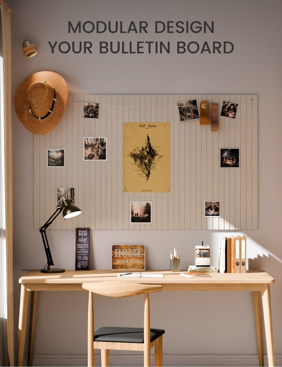 Fluxynara Felt Bulletin Board 36" x 24" Cork Board Alternative-6 Pack with 40 Safe Removable Adhesive Tabs, Cork Boards for Walls Cork Board for Home Office Classroom Pin Board (Oatmeal)