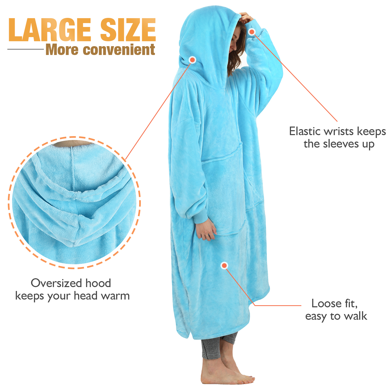 Catalonia Full Body Oversized Blanket Hoodie Sweatshirt, Extra Long Wearable Fleece Pullover, Gift for Adult Men Women Wife Girlfriend