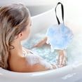 thumbnail image 4 of Unique Bargains Two Color Bath Shower Loofah Sponge Blue White 1 Pc, 4 of 5