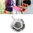 thumbnail image 5 of Natural Abalone Shell Pendant Handmade 3-Layered Flower Necklace Seashell Jewelry Decoration Gift, Mysterious Silver Black Floral Charms, 10.0 x 7.0 in / 25.4 x 17.8 cm, 5 of 9