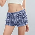 thumbnail image 7 of cfhntfmh Lounge Shorts for Women Low Waist Tiered Ruffle Comfy Shorts Plaid Print Summer Cute Short Pants, 7 of 7