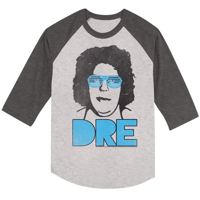 ANDRE THE Géant-Dre-Concret/arctique Adulte Manches 3/4 RAGLAN-M