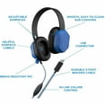 thumbnail image 6 of MAXCases Extreme Headset w/braided cable, inline volume control and built-in microphone w/USB-A connector (Blue), 6 of 9