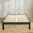 thumbnail image 2 of Subrtex 12" Solid Wood Platform Bed Frame with Wooden Slats, Dark Gray, Full, 2 of 8